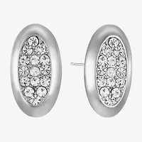 Liz Claiborne Pave Glass 25mm Oval Stud Earrings