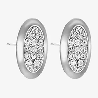 Liz Claiborne Pave Glass 25mm Oval Stud Earrings
