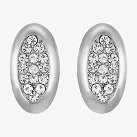 Liz Claiborne Pave Glass 25mm Oval Stud Earrings