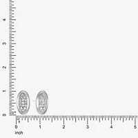 Liz Claiborne Pave Glass 25mm Oval Stud Earrings