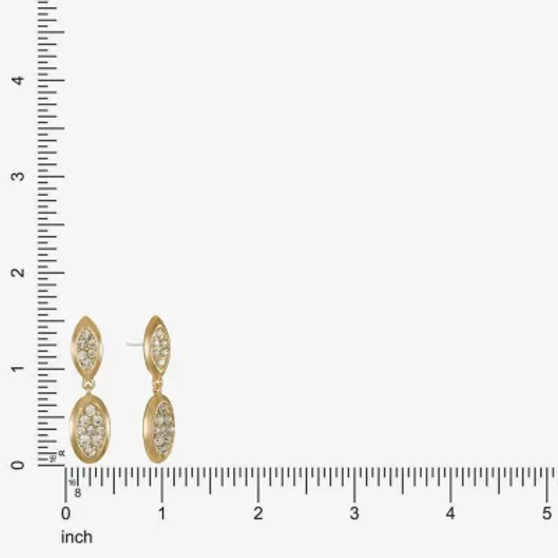 Liz Claiborne Pave Womens Glass Oval Hypoallergenic Drop Earrings