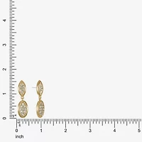 Liz Claiborne Pave Womens Glass Oval Hypoallergenic Drop Earrings