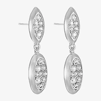 Liz Claiborne Pave Womens Glass Oval Hypoallergenic Drop Earrings