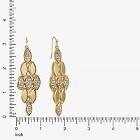 Liz Claiborne Pave Womens Glass Oval Chandelier Earrings