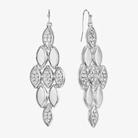 Liz Claiborne Pave Womens Glass Oval Chandelier Earrings