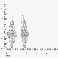 Liz Claiborne Pave Womens Glass Oval Chandelier Earrings