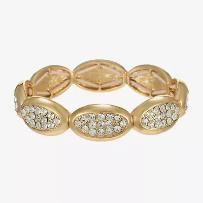 Liz Claiborne Pave Womens Glass Oval Stretch Bracelet