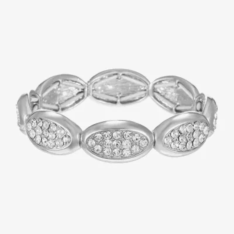 Liz Claiborne Pave Womens Glass Oval Stretch Bracelet