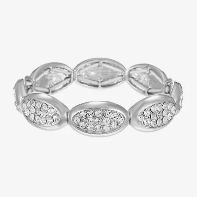 Liz Claiborne Pave Womens Glass Oval Stretch Bracelet