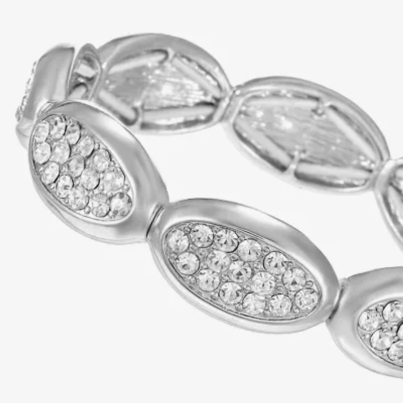 Liz Claiborne Pave Womens Glass Oval Stretch Bracelet