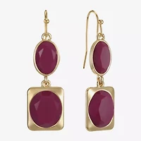 Liz Claiborne Womens Oval Rectangular Drop Earrings