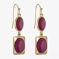 Liz Claiborne Womens Oval Rectangular Drop Earrings