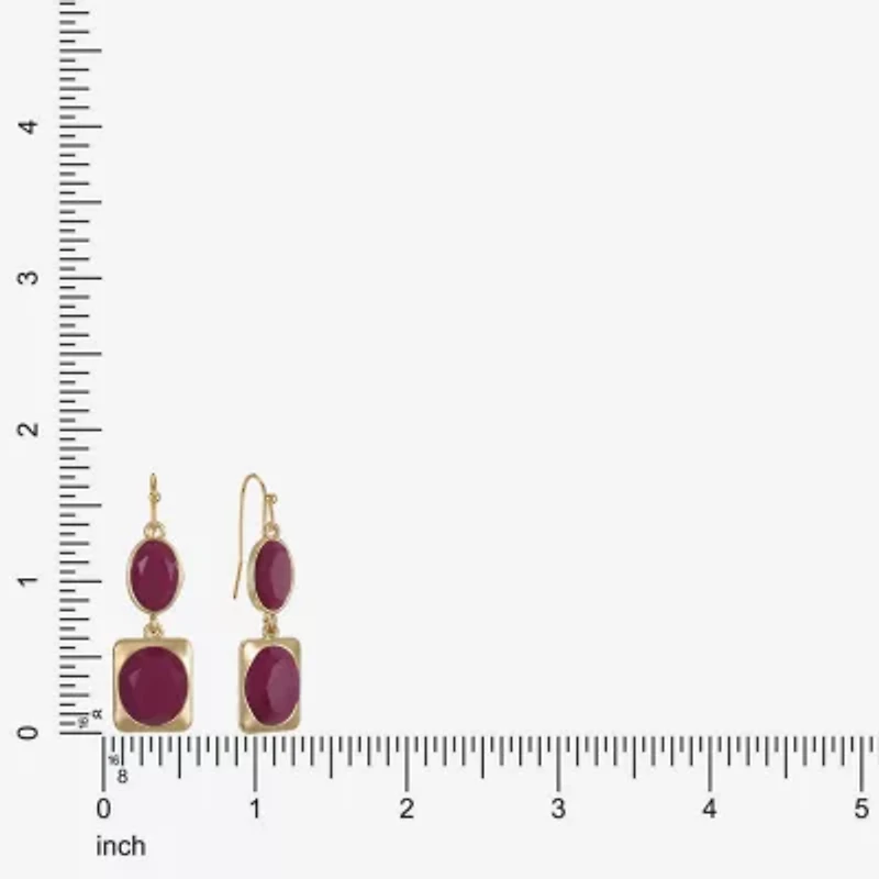 Liz Claiborne Womens Oval Rectangular Drop Earrings