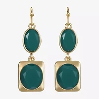 Liz Claiborne Womens Oval Rectangular Drop Earrings