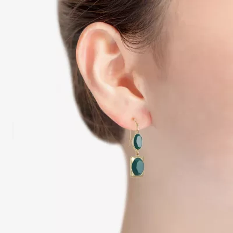 Liz Claiborne Womens Oval Rectangular Drop Earrings