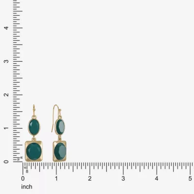 Liz Claiborne Womens Oval Rectangular Drop Earrings