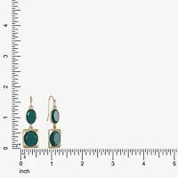 Liz Claiborne Womens Oval Rectangular Drop Earrings