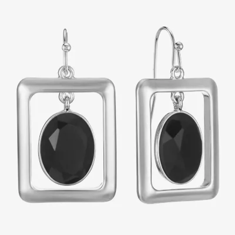 Liz Claiborne Womens Oval Rectangular Drop Earrings