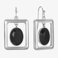 Liz Claiborne Womens Oval Rectangular Drop Earrings