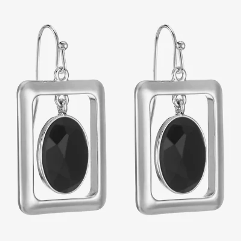 Liz Claiborne Womens Oval Rectangular Drop Earrings