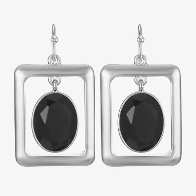 Liz Claiborne Womens Oval Rectangular Drop Earrings