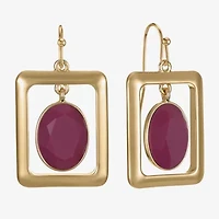Liz Claiborne Womens Oval Rectangular Drop Earrings