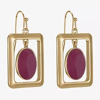 Liz Claiborne Womens Oval Rectangular Drop Earrings