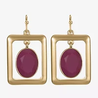 Liz Claiborne Womens Oval Rectangular Drop Earrings