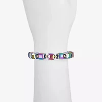 Liz Claiborne Gold Tone Beaded Womens Square Stretch Bracelet