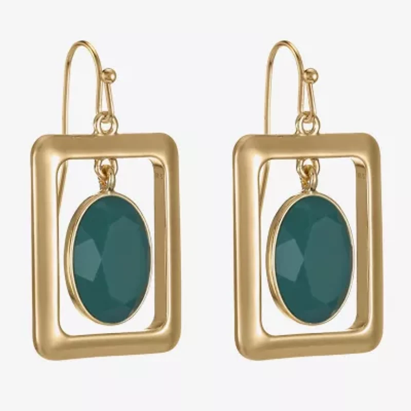 Liz Claiborne Womens Oval Rectangular Drop Earrings