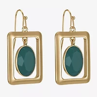 Liz Claiborne Womens Oval Rectangular Drop Earrings