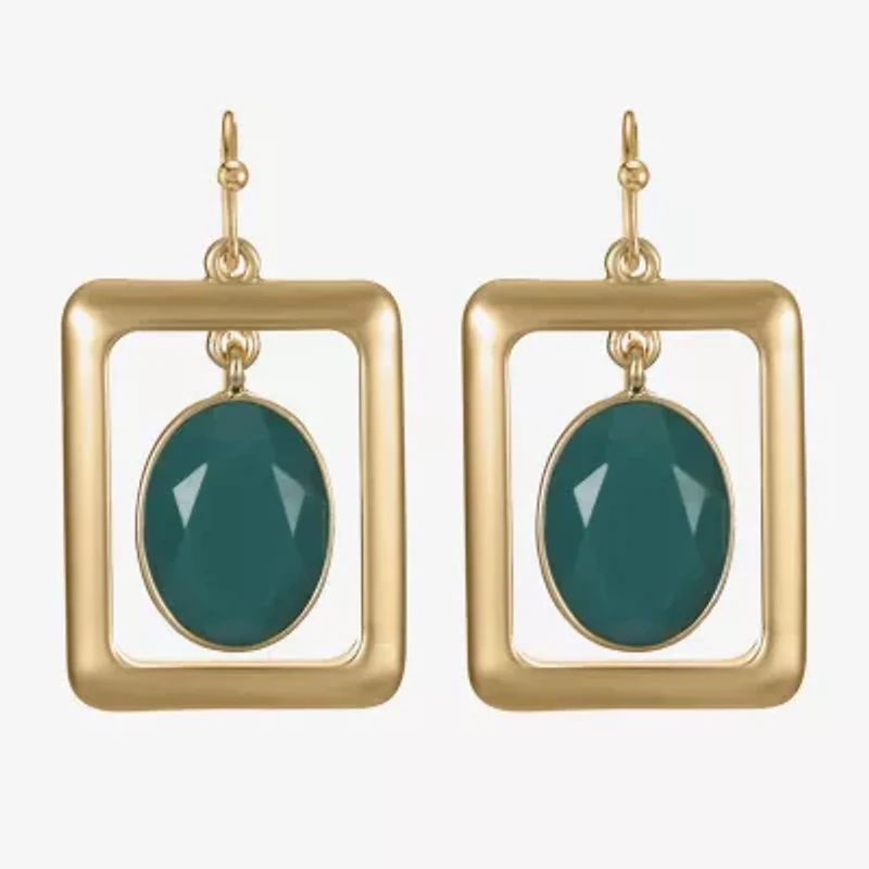 Liz Claiborne Womens Oval Rectangular Drop Earrings