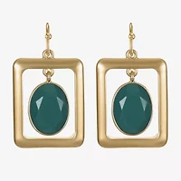 Liz Claiborne Womens Oval Rectangular Drop Earrings