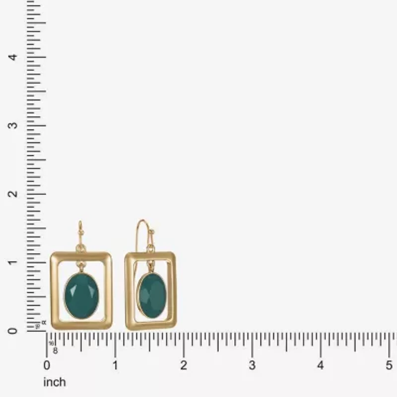 Liz Claiborne Womens Oval Rectangular Drop Earrings