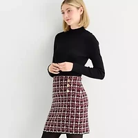 by&by Womens Long Sleeve Plaid Sweater Dress Juniors