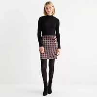 by&by Womens Long Sleeve Plaid Sweater Dress Juniors