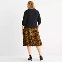 Perceptions Womens Floral Jacket Dress Plus