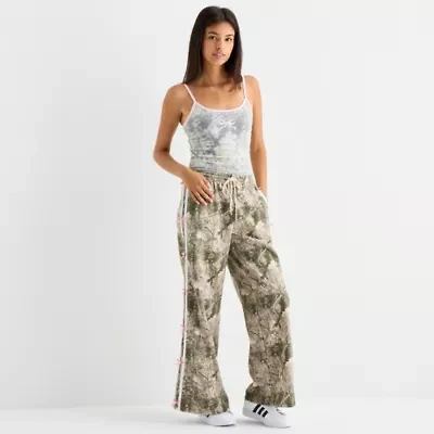 Forever 21 Womens Wide Leg Low Rise Juniors Track Pant