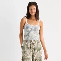 Forever 21 Womens Round Neck Embellished Juniors Camisole
