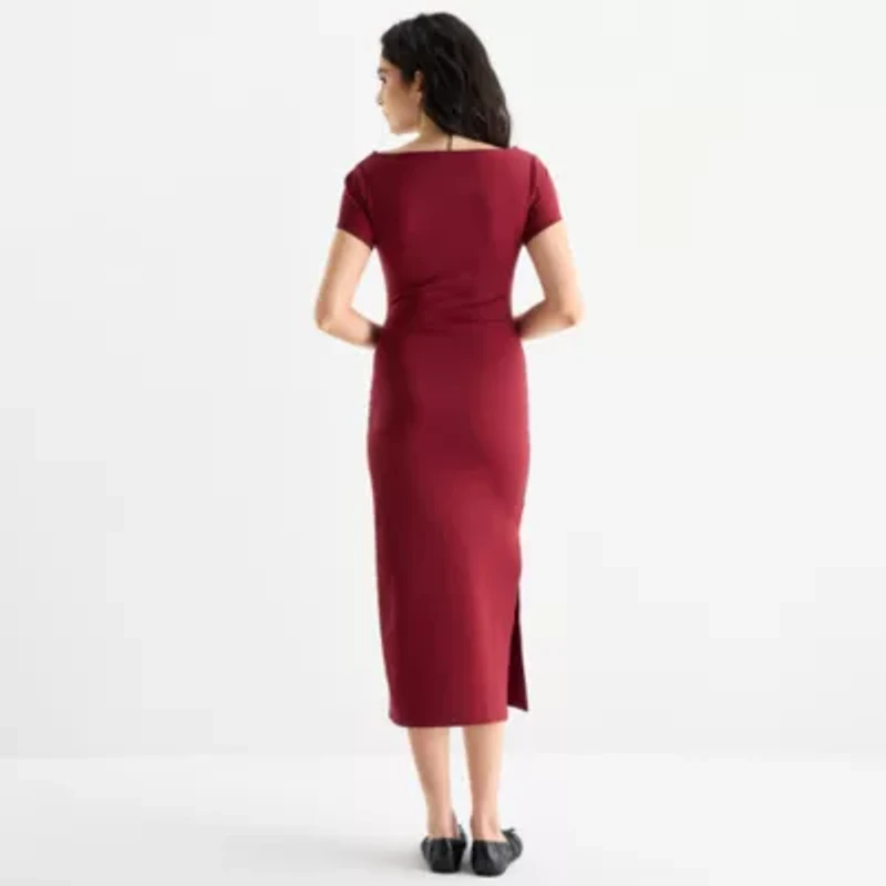 Forever 21 Womens Juniors Short Sleeve Midi Slip Dress