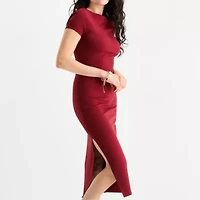 Forever 21 Womens Juniors Short Sleeve Midi Slip Dress