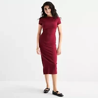 Forever 21 Womens Juniors Short Sleeve Midi Slip Dress