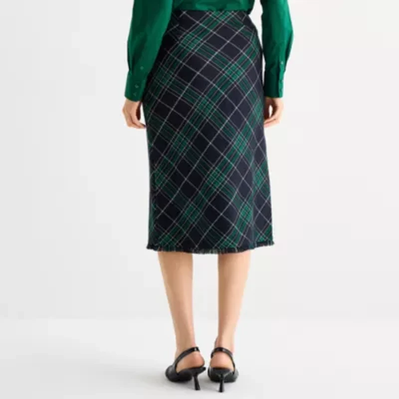 Liz Claiborne Womens Mid Rise Midi Wrap Skirt