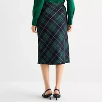 Liz Claiborne Womens Mid Rise Midi Wrap Skirt