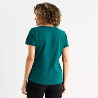 Liz Claiborne Womens Crew Neck Short Sleeve T-Shirt