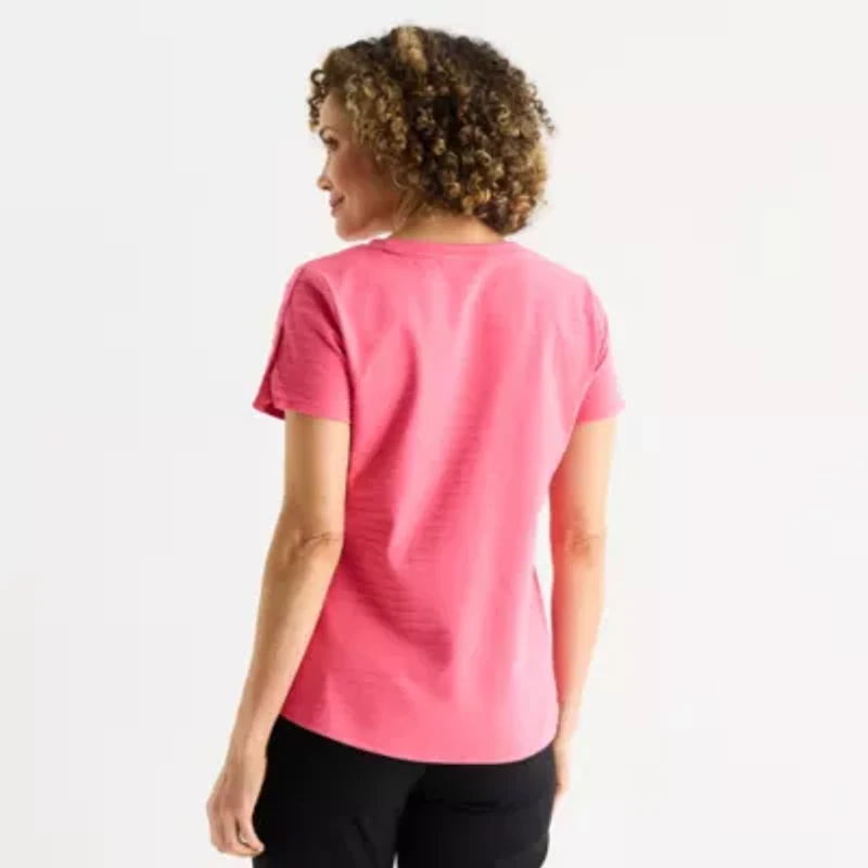 Liz Claiborne Womens Crew Neck Short Sleeve T-Shirt