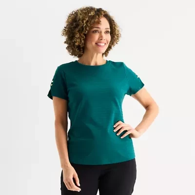 Liz Claiborne Womens Crew Neck Short Sleeve T-Shirt