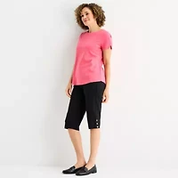 Liz Claiborne Womens Crew Neck Short Sleeve T-Shirt
