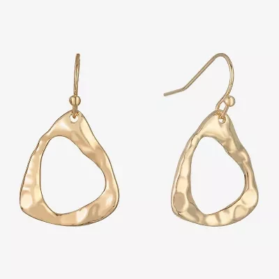 Liz Claiborne Hammered Womens Triangle Drop Earrings