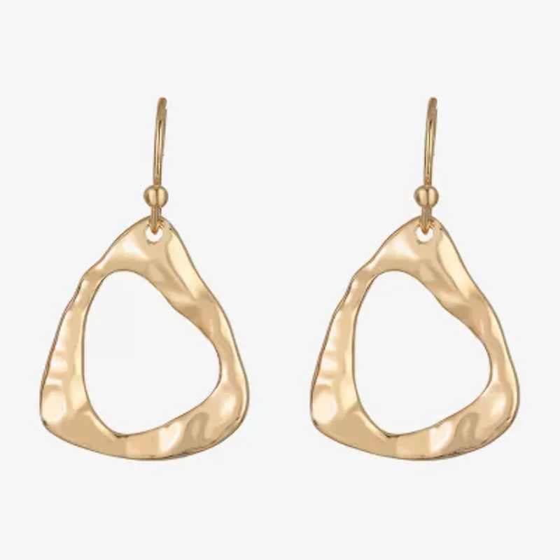Liz Claiborne Hammered Womens Triangle Drop Earrings
